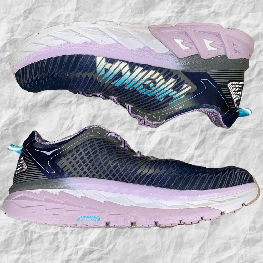 Hoka One One Arahi Womens Running Shoes 1017573 Medieval Blue Lavender 10 D Wide